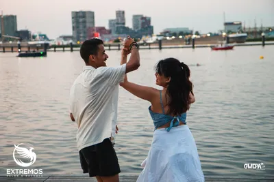 Dancing salsa by the Amsterdam waterfront