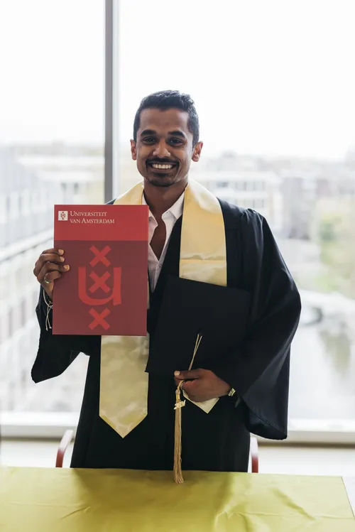 Kartik at UvA graduation — Universiteit van Amsterdam