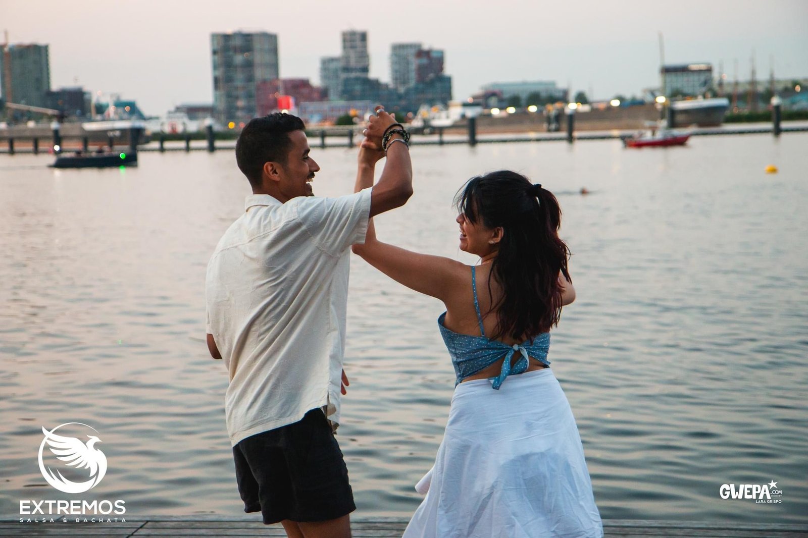 Dancing salsa by the Amsterdam waterfront
